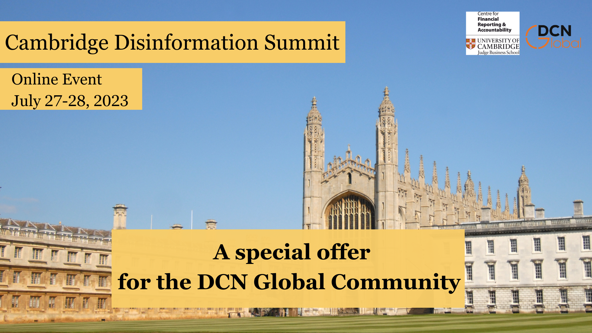 July 27-28, 2023: Join the Cambridge Disinformation Summit to Combat Strategic Disinformation